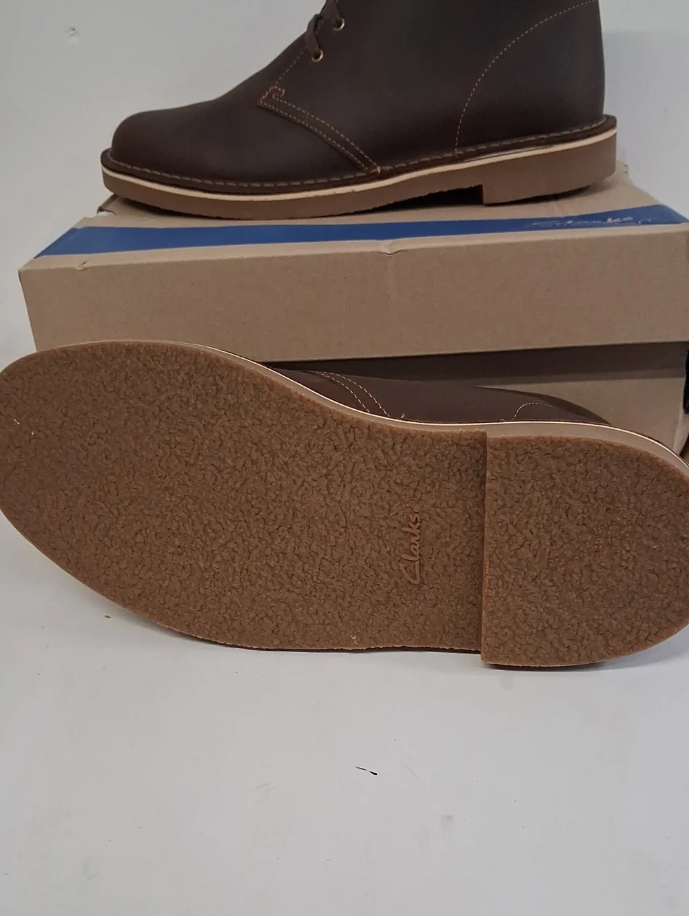 NWT Mens Clark's Shepton Beeswax Brown Leather Shoes